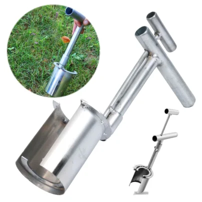 Handheld Garden Barrel Transplanter Stainless Steel Digging Seedlings Artifact Agricultural Puncher Planting In Greenhouse